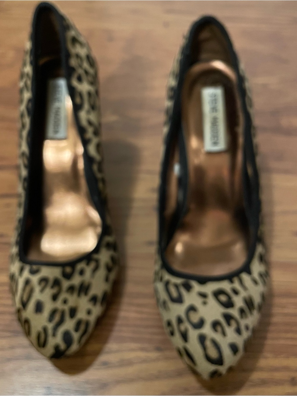 Steve Madden Leopard-Print Pointed Toe Wedge Heels - Tan & Black
